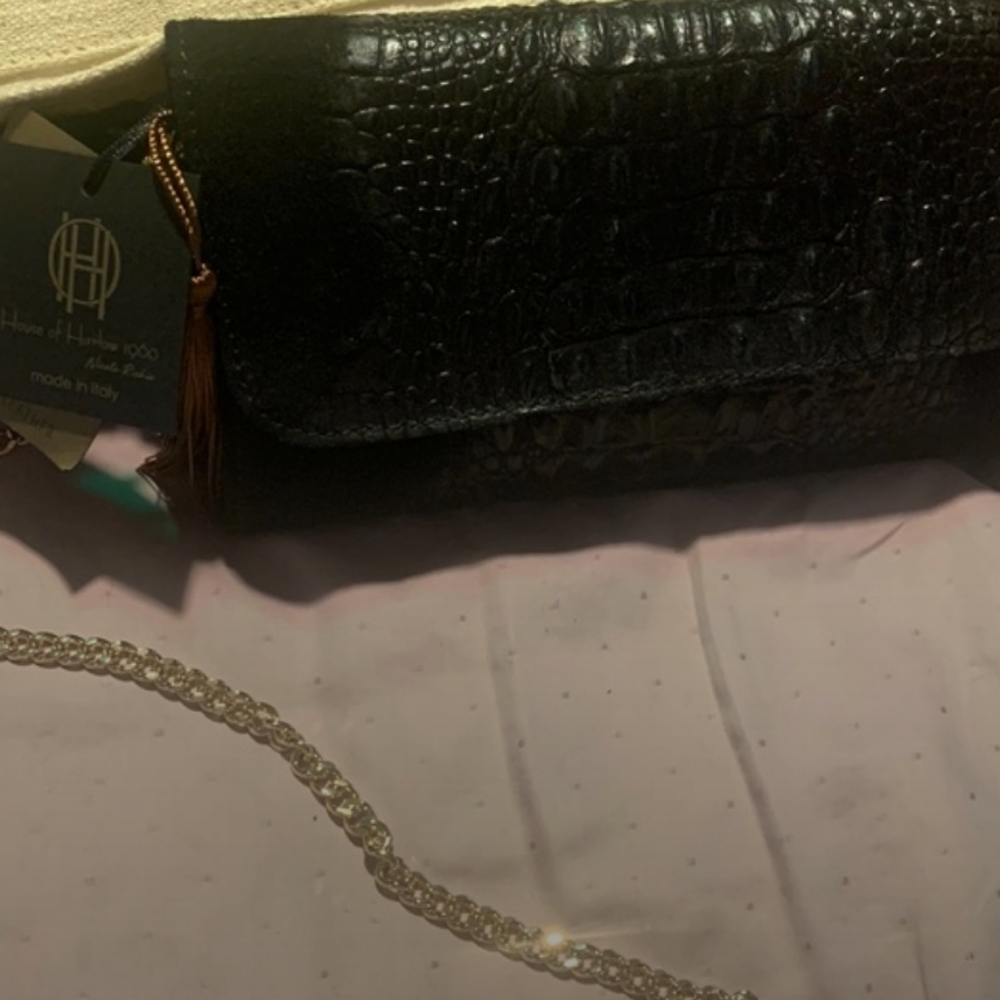 Authentic Leather and croc House of Harlow crossbody, wristlet or cluch